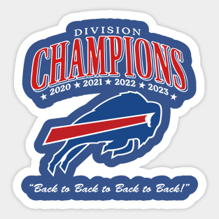 Buffalo Bills Champions Football 2020 2023 Back To Back Sticker